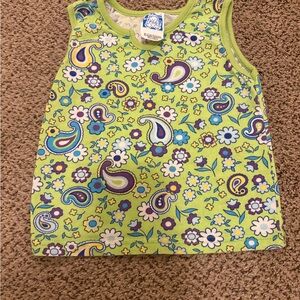 Animal Kids Floral Paisley Tank Top - Lime Green and Purple